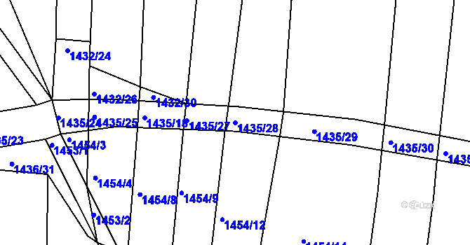 Parcela st. 1435/28 v KÚ Slavkov u Opavy, Katastrální mapa
