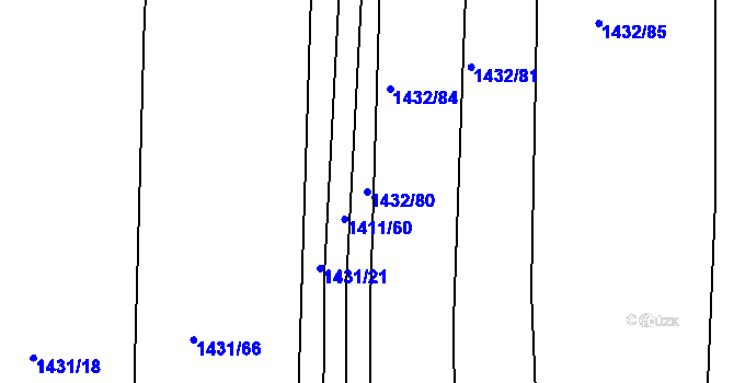 Parcela st. 1432/80 v KÚ Slavkov u Opavy, Katastrální mapa