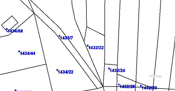 Parcela st. 1432/22 v KÚ Slavkov u Opavy, Katastrální mapa