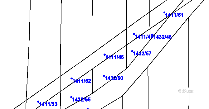 Parcela st. 1411/46 v KÚ Slavkov u Opavy, Katastrální mapa