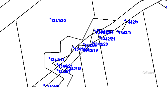 Parcela st. 1342/8 v KÚ Slavkov u Opavy, Katastrální mapa