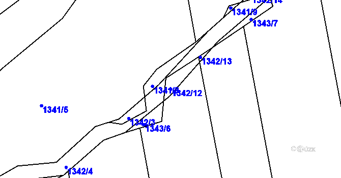 Parcela st. 1342/12 v KÚ Slavkov u Opavy, Katastrální mapa