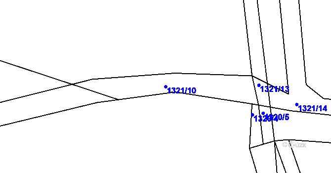 Parcela st. 1321/10 v KÚ Slavkov u Opavy, Katastrální mapa