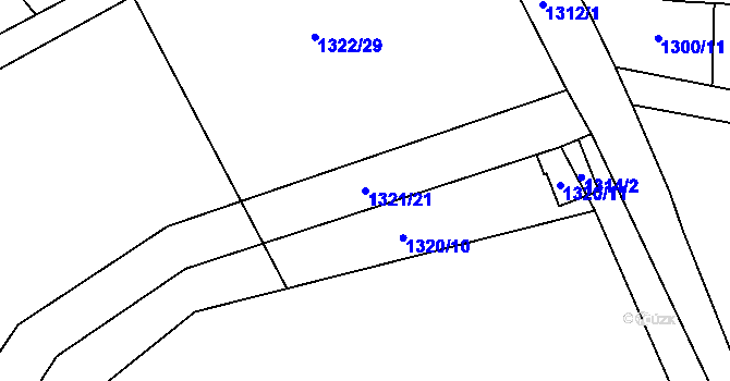 Parcela st. 1321/21 v KÚ Slavkov u Opavy, Katastrální mapa