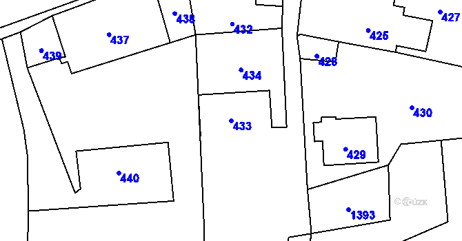 Parcela st. 433 v KÚ Slavkov u Opavy, Katastrální mapa