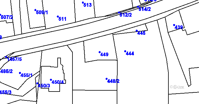 Parcela st. 449 v KÚ Slavkov u Opavy, Katastrální mapa