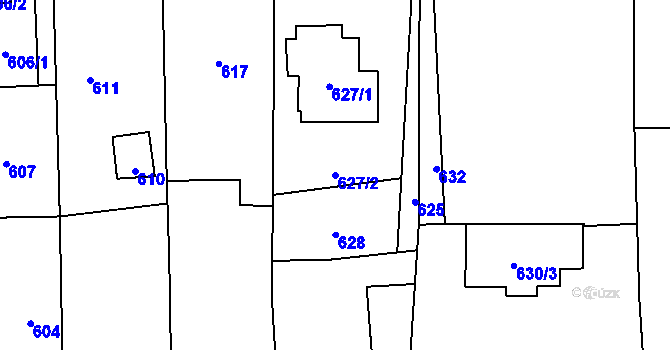 Parcela st. 627/2 v KÚ Slavkov u Opavy, Katastrální mapa