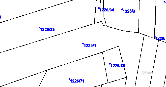 Parcela st. 1226/1 v KÚ Slavkov u Opavy, Katastrální mapa