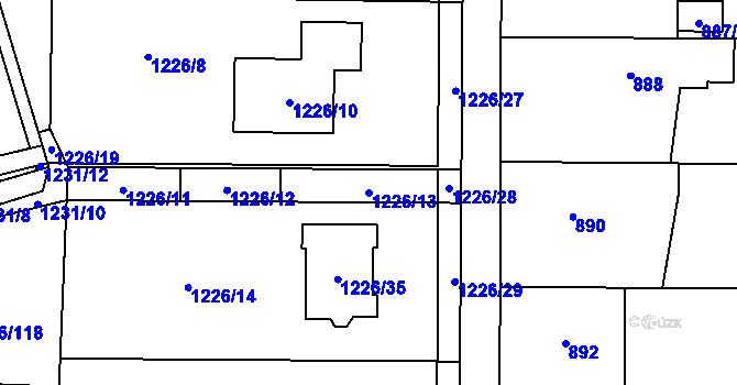 Parcela st. 1226/13 v KÚ Slavkov u Opavy, Katastrální mapa