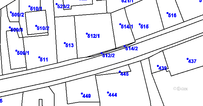 Parcela st. 512/2 v KÚ Slavkov u Opavy, Katastrální mapa