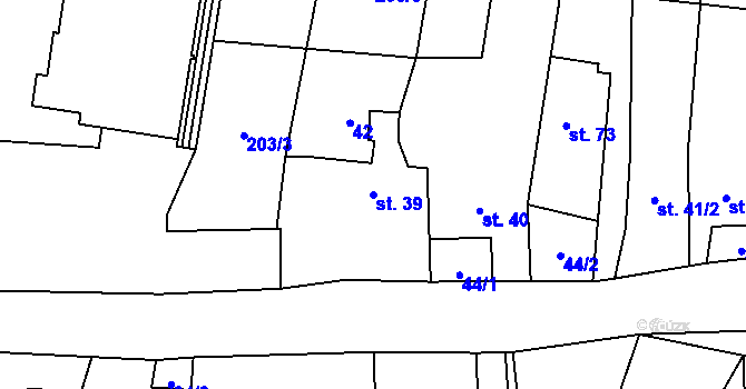 Parcela st. 39 v KÚ Slavkov pod Hostýnem, Katastrální mapa