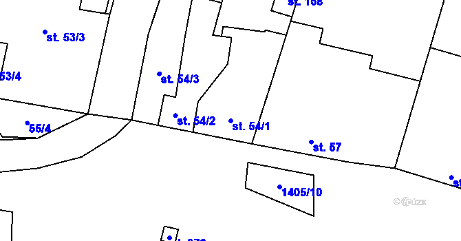Parcela st. 54/1 v KÚ Slavkov pod Hostýnem, Katastrální mapa