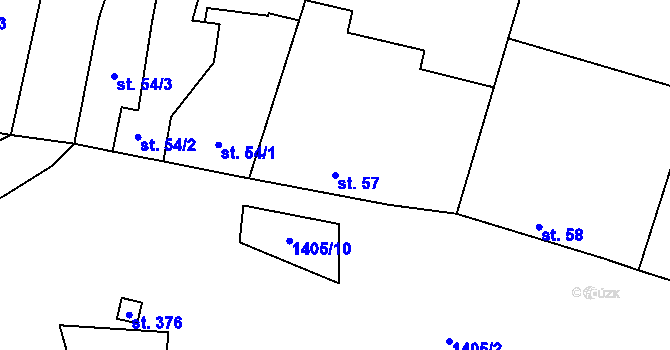 Parcela st. 57 v KÚ Slavkov pod Hostýnem, Katastrální mapa