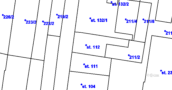 Parcela st. 112 v KÚ Slavkov pod Hostýnem, Katastrální mapa