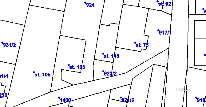 Parcela st. 145 v KÚ Slavkov pod Hostýnem, Katastrální mapa