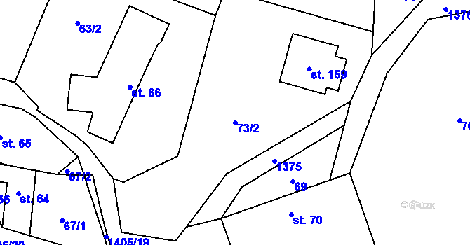 Parcela st. 73/2 v KÚ Slavkov pod Hostýnem, Katastrální mapa