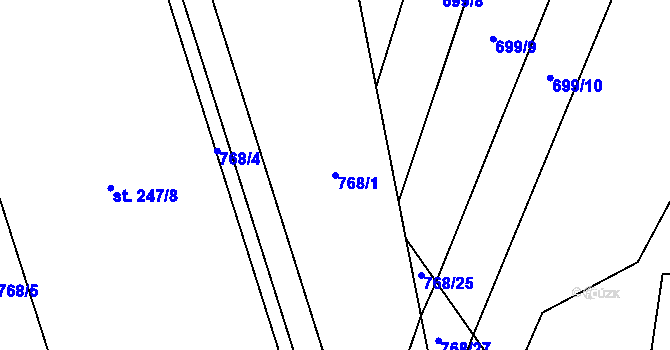 Parcela st. 768/1 v KÚ Slavkov pod Hostýnem, Katastrální mapa