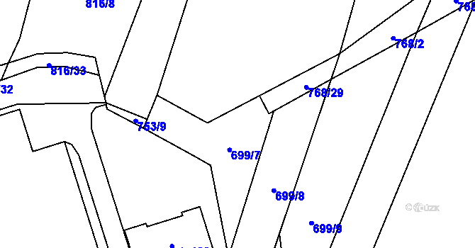 Parcela st. 768/28 v KÚ Slavkov pod Hostýnem, Katastrální mapa