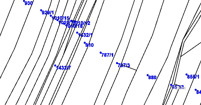 Parcela st. 787/1 v KÚ Slavkov pod Hostýnem, Katastrální mapa