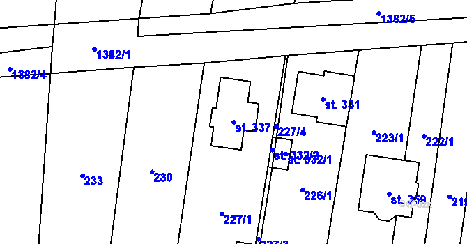 Parcela st. 337 v KÚ Slavkov pod Hostýnem, Katastrální mapa