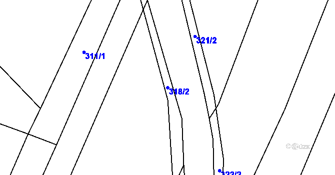 Parcela st. 318/2 v KÚ Slavkov pod Hostýnem, Katastrální mapa
