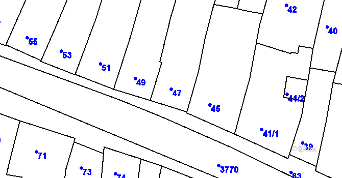 Parcela st. 47 v KÚ Slavkov u Brna, Katastrální mapa