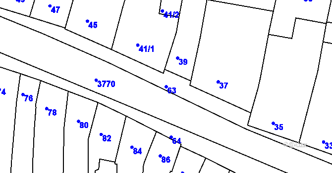 Parcela st. 63 v KÚ Slavkov u Brna, Katastrální mapa