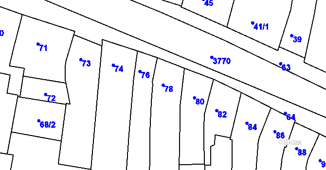 Parcela st. 78 v KÚ Slavkov u Brna, Katastrální mapa
