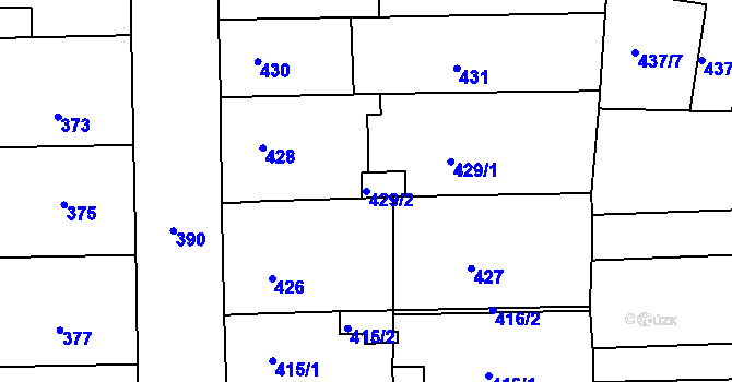 Parcela st. 429/2 v KÚ Slavkov u Brna, Katastrální mapa