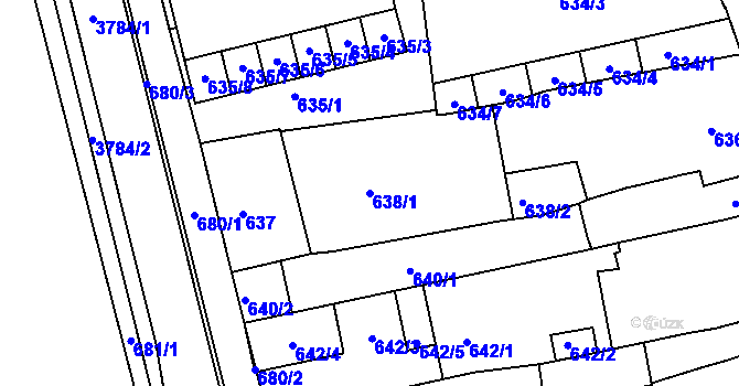 Parcela st. 638/1 v KÚ Slavkov u Brna, Katastrální mapa