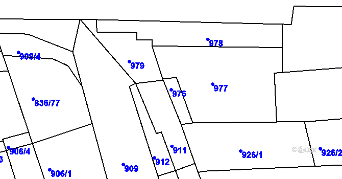 Parcela st. 976 v KÚ Slavkov u Brna, Katastrální mapa