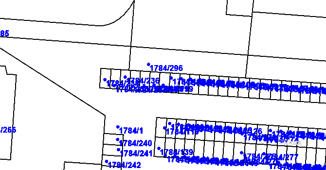 Parcela st. 1784/99 v KÚ Slavkov u Brna, Katastrální mapa