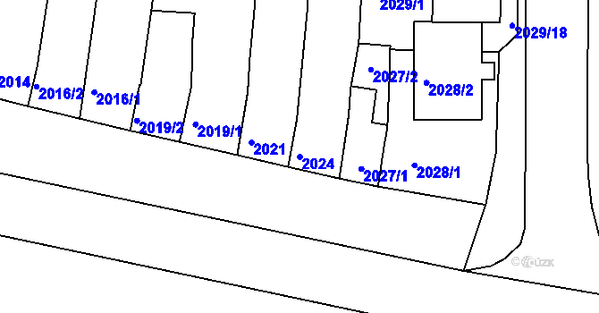 Parcela st. 2024 v KÚ Slavkov u Brna, Katastrální mapa