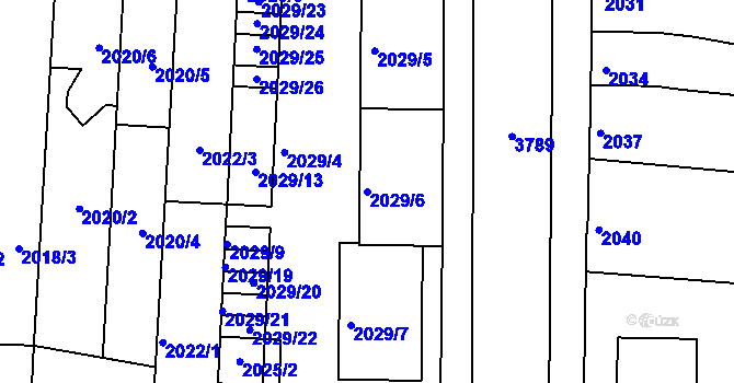 Parcela st. 2029/6 v KÚ Slavkov u Brna, Katastrální mapa