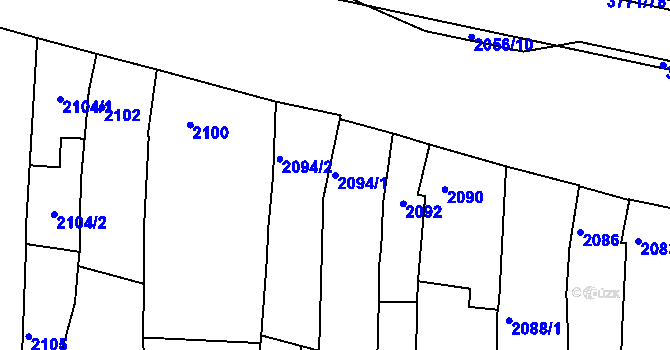 Parcela st. 2094/1 v KÚ Slavkov u Brna, Katastrální mapa