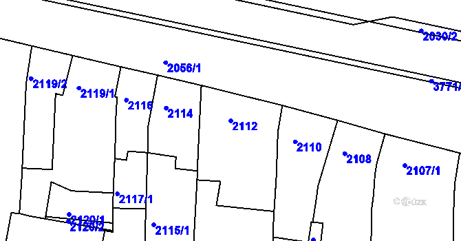 Parcela st. 2112 v KÚ Slavkov u Brna, Katastrální mapa