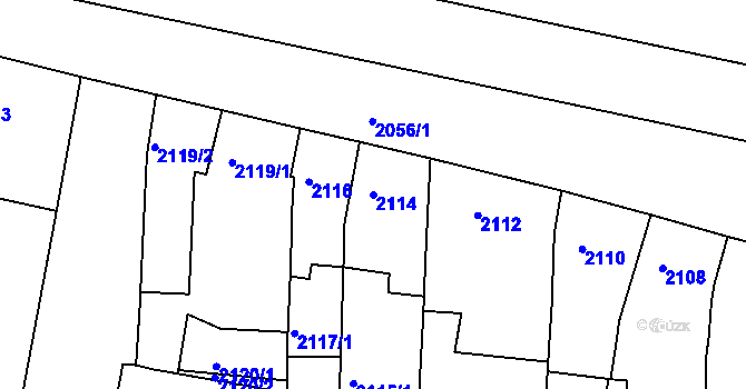 Parcela st. 2114 v KÚ Slavkov u Brna, Katastrální mapa