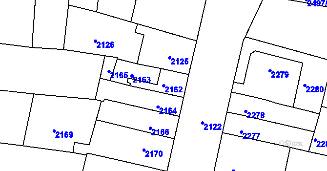 Parcela st. 2162 v KÚ Slavkov u Brna, Katastrální mapa