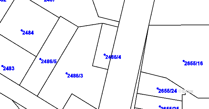 Parcela st. 2486/4 v KÚ Slavkov u Brna, Katastrální mapa