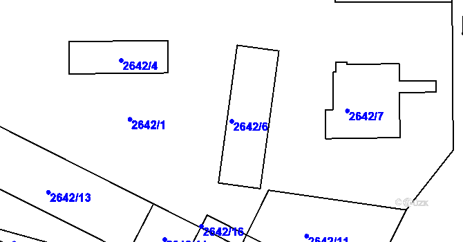 Parcela st. 2642/6 v KÚ Slavkov u Brna, Katastrální mapa
