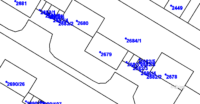 Parcela st. 2679 v KÚ Slavkov u Brna, Katastrální mapa