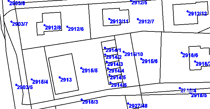 Parcela st. 2914/2 v KÚ Slavkov u Brna, Katastrální mapa