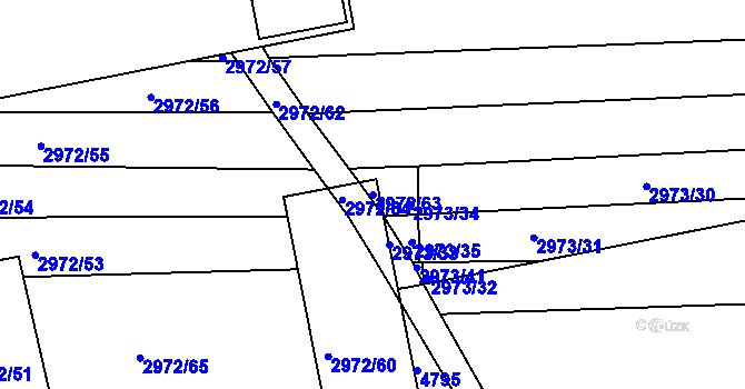 Parcela st. 2972/63 v KÚ Slavkov u Brna, Katastrální mapa