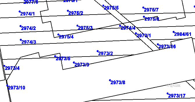Parcela st. 2973/2 v KÚ Slavkov u Brna, Katastrální mapa