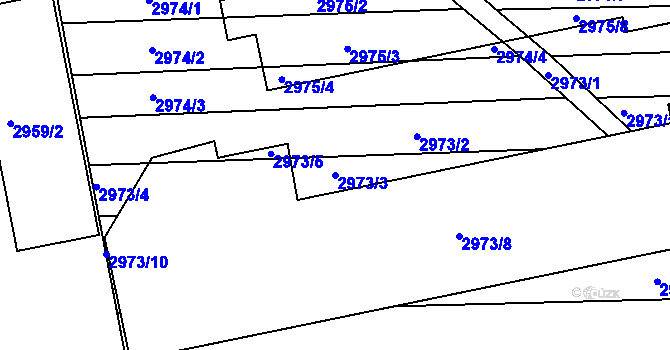 Parcela st. 2973/3 v KÚ Slavkov u Brna, Katastrální mapa