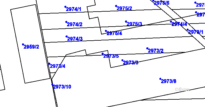 Parcela st. 2973/5 v KÚ Slavkov u Brna, Katastrální mapa