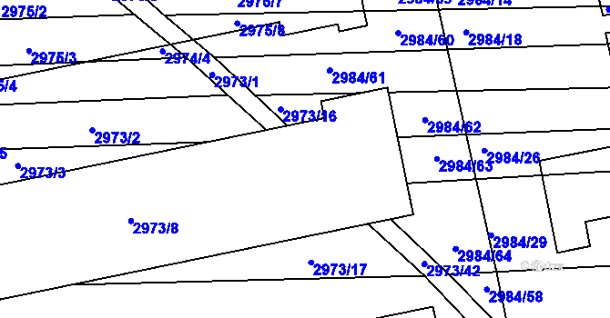 Parcela st. 2973/15 v KÚ Slavkov u Brna, Katastrální mapa