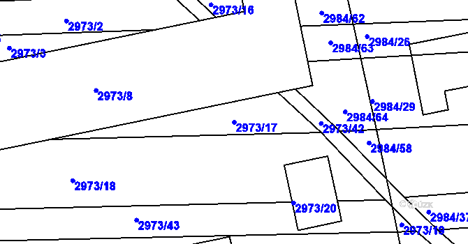 Parcela st. 2973/17 v KÚ Slavkov u Brna, Katastrální mapa