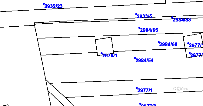 Parcela st. 2978/1 v KÚ Slavkov u Brna, Katastrální mapa