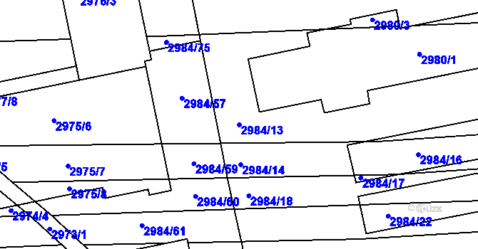 Parcela st. 2984/13 v KÚ Slavkov u Brna, Katastrální mapa